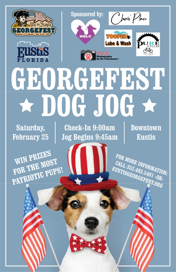 Patriotic Jack Russel Dog with hat holding american flags