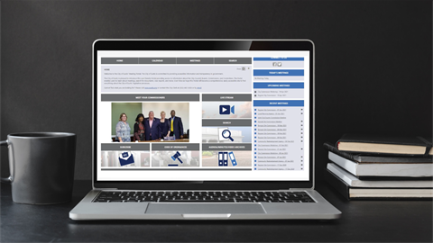 Online Meeting Portal showing on laptop screen