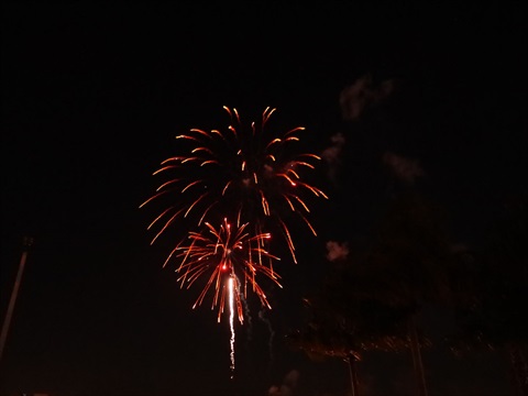 Fireworks during the finale of Georgefest 2024