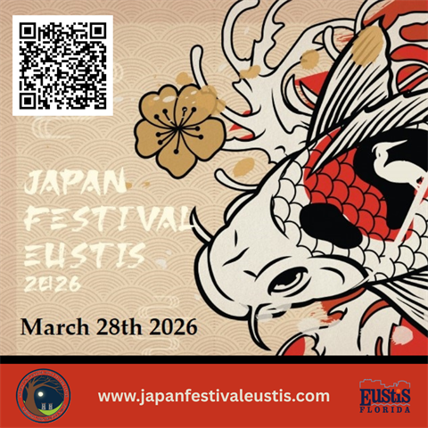Japan Festival Eustis will be in Downtown Eustis on Saturday, March 28, 2026.
