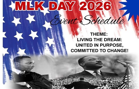 MLK 2026 Celebration will be on Saturday, Jan. 17 - Monday, Jan. 19