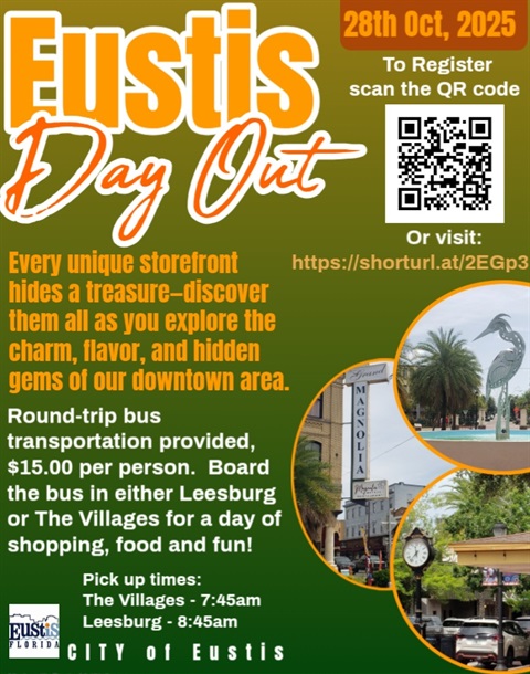 Eustis Day Out bus tours will be on Tuesday, oct. 28.