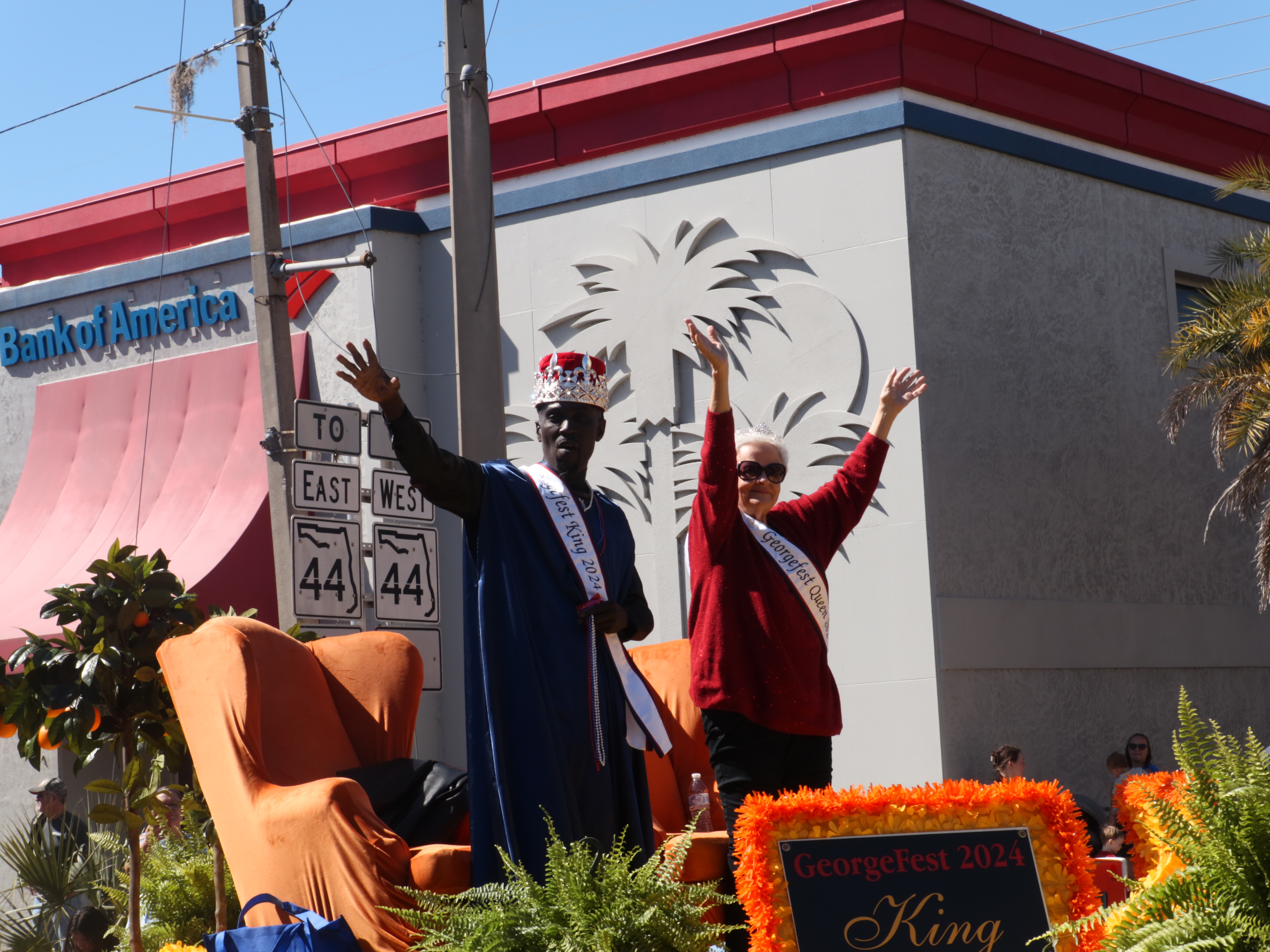 2024 Georgefest King Johnnie Saunders and 2024 Georgefest Queen Stephanie Crader