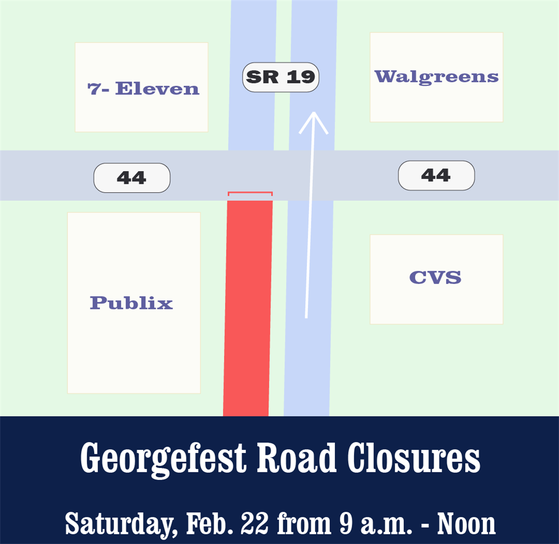 Road closures well be on Feb. 22 from 9 a.m. - noon for the annual Georgefest parade